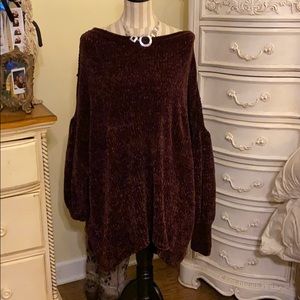 NWT! Free People Chenille sweater - cold shoulder